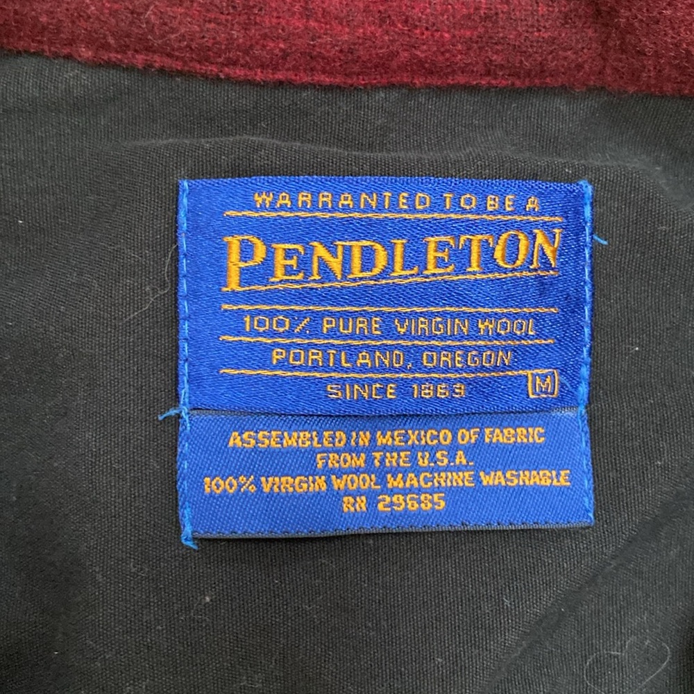 Pendleton Wool Red Subtle Plaid Buttoned Long Sle… - image 2